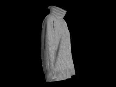 Female knit long sleeve  3D model