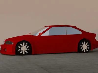 low poly race car Low-poly 3D model