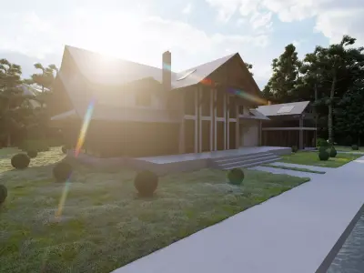 Villa-Casa Scene-Modern Villa 3D model