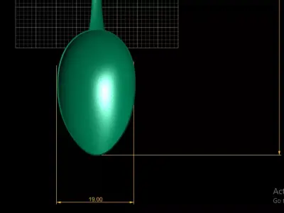 Luxury Gold Spoon pendant   3D print model