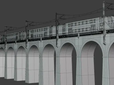 Stadler Kiss USA on viaduct 3D model