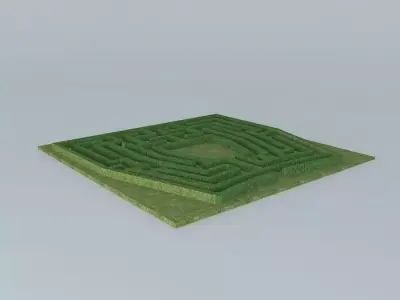 Labyrinth Maze Design at restored Governor Palace in Williams... Free 3D model