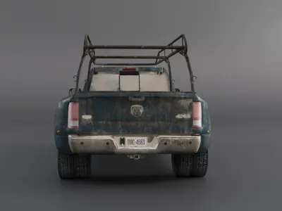 Abandoned Dodge Ram 1500  Low-poly 3D model