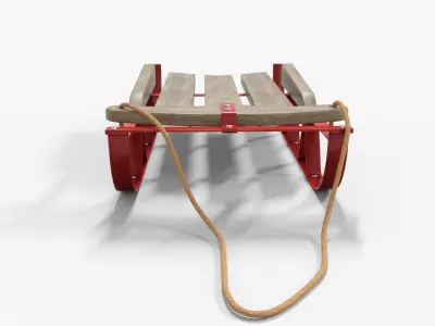 Sled For Christmas Low-poly 3D model