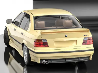 yellow sport car 3D model