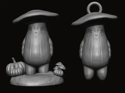 Mushroom Figure Pendant - Statue 3D print model