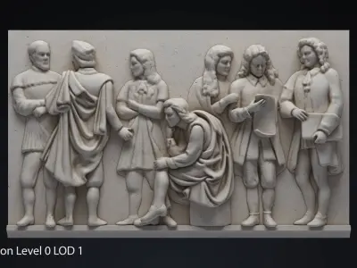 Bas Relief df5 Low-poly 3D model