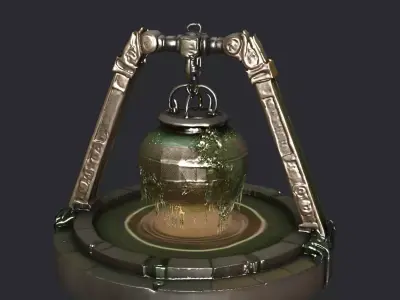 Old ancient cauldron  3D model