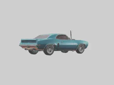 Retro Muscle Car with Modern Tires model Low-poly 3D model