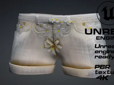 Floral Short PBR 4k Low-poly 3D model