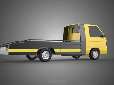 FLATBED TOW TRUCK CAR CARRIER PARKED RECOVERY SERVICE PICK UP 3D model