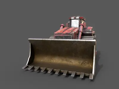 Old bulldozer Low-poly 3D model