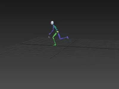 Running 3 skeleton 3D model