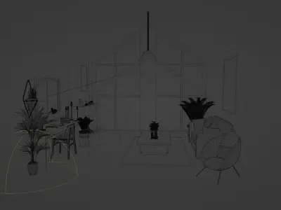 Interior House  Low-poly 3D model