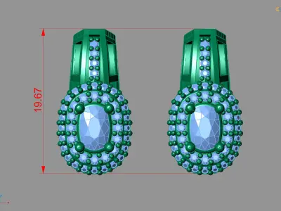 Women Earrings 3DM STL Womens Earring Renders 3D print models   3D print model 26