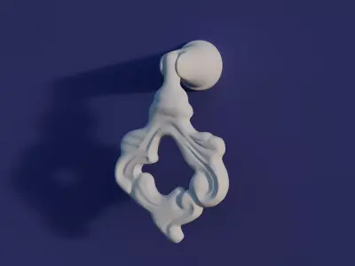 Drop ring drawer pull 3D model