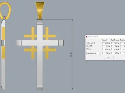 Cross Gold Jewelry 3D print model purchase
