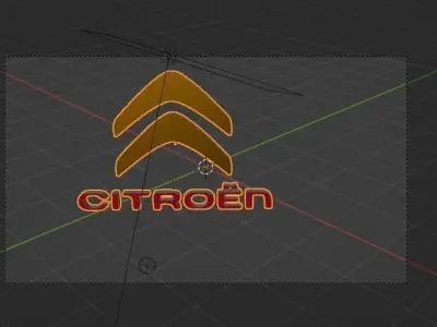 Citroen 3D Logo Low-poly 3D model