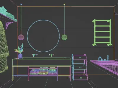 Bathroom Luxury Design Blender File 3D model