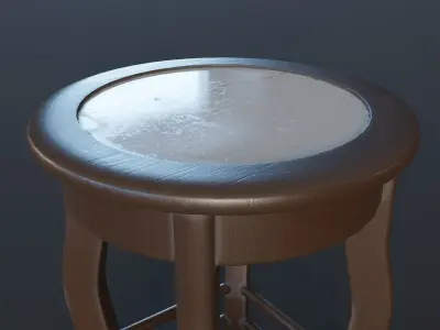 Marble Top Traditional Stool Low-poly 3D model