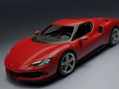 Ferrari 296 GTB Low-poly 3D model