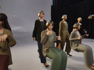 Modular Character - Asian Smart Casual Woman - FH2 Low-poly 3D model