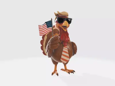 Patriotic Trump Turkey Funny Thanksgiving Decoration Political  3D print model