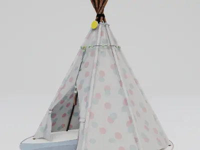 Tepee - Tend Tipi Prop PBR Ready UE Unity  Low-poly 3D model