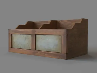2 Slotted Wooden Organizer 3D model