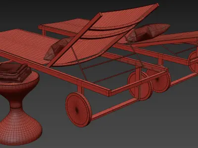 Outdoor luxury Viesso allux sunlounger 3D model