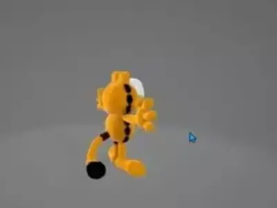 Garfield Orange Cat With Open Arms Cartoon Character 3D Model Low-poly 3D model