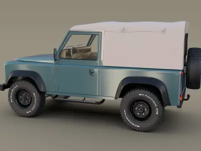 1985 Land Rover Defender 90 with interior ver 2 3D model