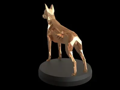 Parametric V Doberman Pinscher Low-poly 3D model