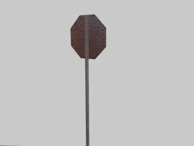Old Rusty Stop Sign 3D model