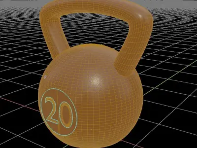 KettleBell with number Low-poly 3D model