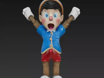 Pinocchio awakening up 3D print model