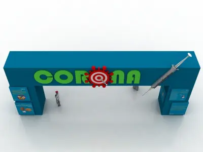 Huge ads Gate for Coronavirus-Tunal Low-poly 3D model