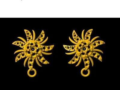 Studs Earrings 3dm and stl file 3D print model