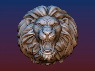 Lion Head Short Mane 3D print model