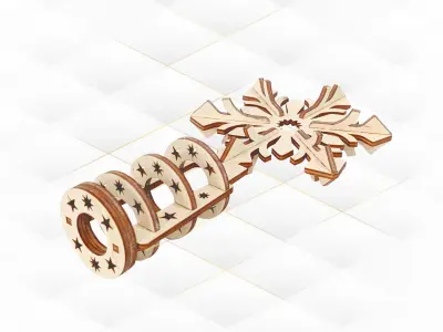 Christmas Tree Topper laser cut design 3D print model