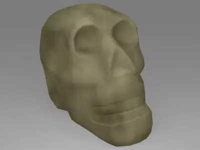 Tabletop human skull figure PBR low-poly game ready Free low-poly 3D model