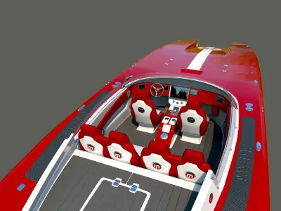 Powerboat   red 3D model
