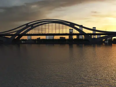 Modern Bridge 3D Model 3D model