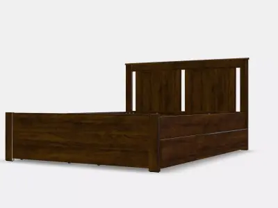 SONGESAND Bed frame with 4 storage boxes 1 Low-poly 3D model