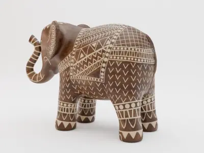 Elephant Statues Low-poly 3D model purchase