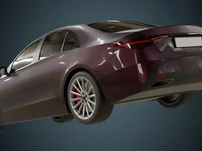 Low Poly Car 1 mercedes s-class sedan Low-poly 3D model