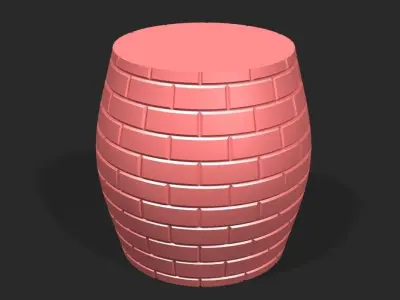 Cups and vases - brick surface 3D print model