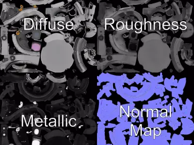 Sleek Telescope model pack Low-poly 3D model