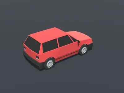 Generic compact car lowpoly Low-poly 3D model
