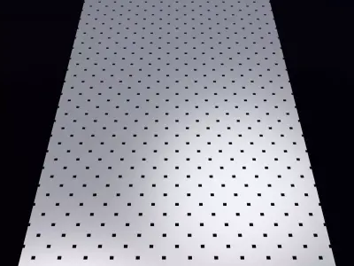 Perforated panel in 45 degree staggered pattern with square hole 3D Model Collection
